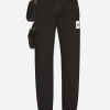 Cotton pants with belt and belt bag
