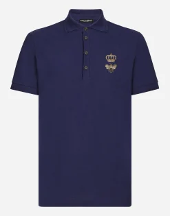 Cotton piqué polo-shirt with embroidery