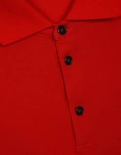 Cotton piqué polo-shirt with branded tag