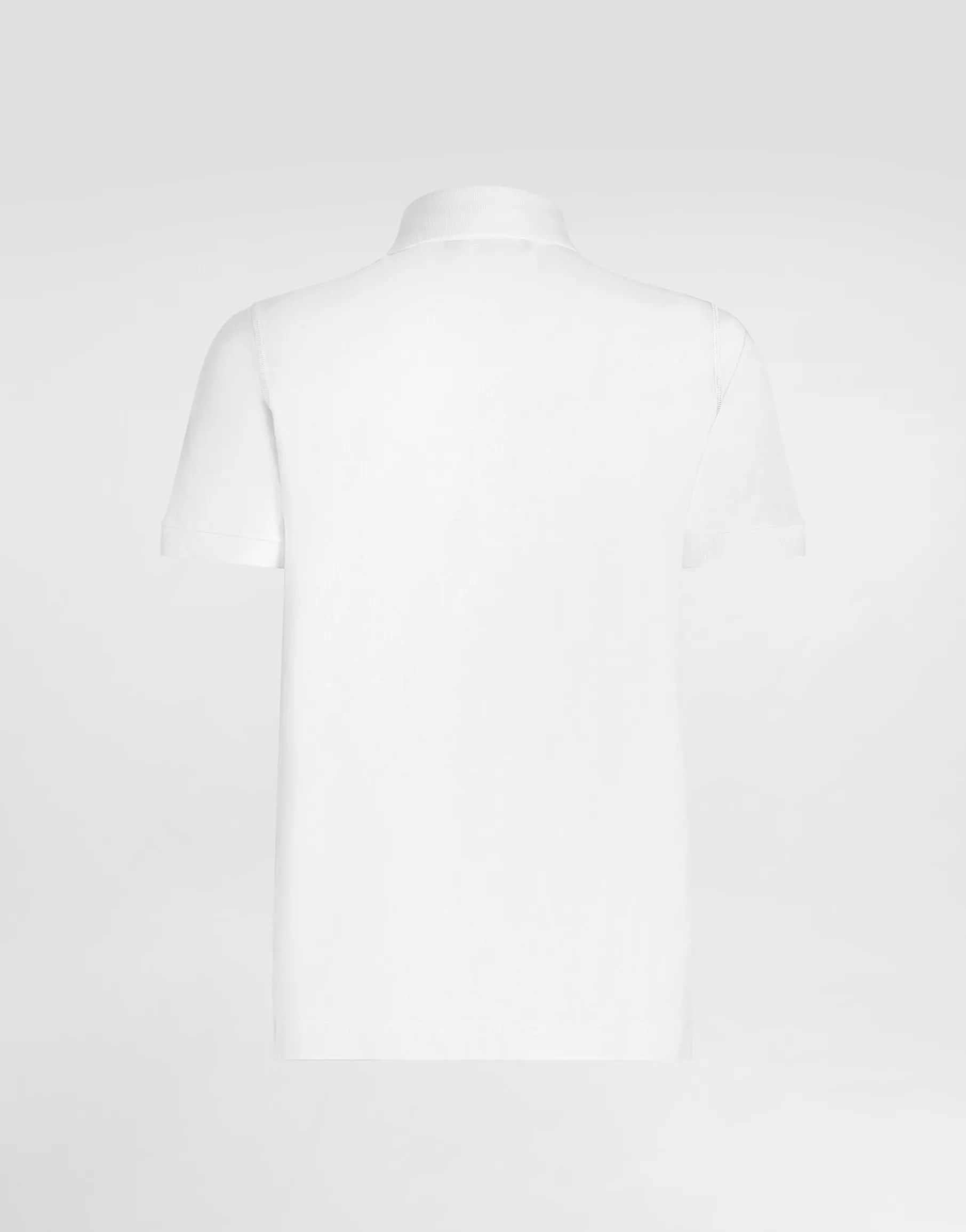 Cotton piqué polo-shirt with branded tag