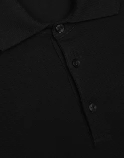 Cotton piqué polo-shirt with branded tag
