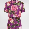 Cotton playsuit with rose print