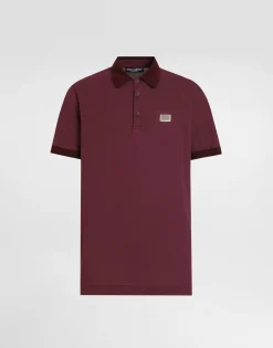 Cotton polo-shirt with logo tag