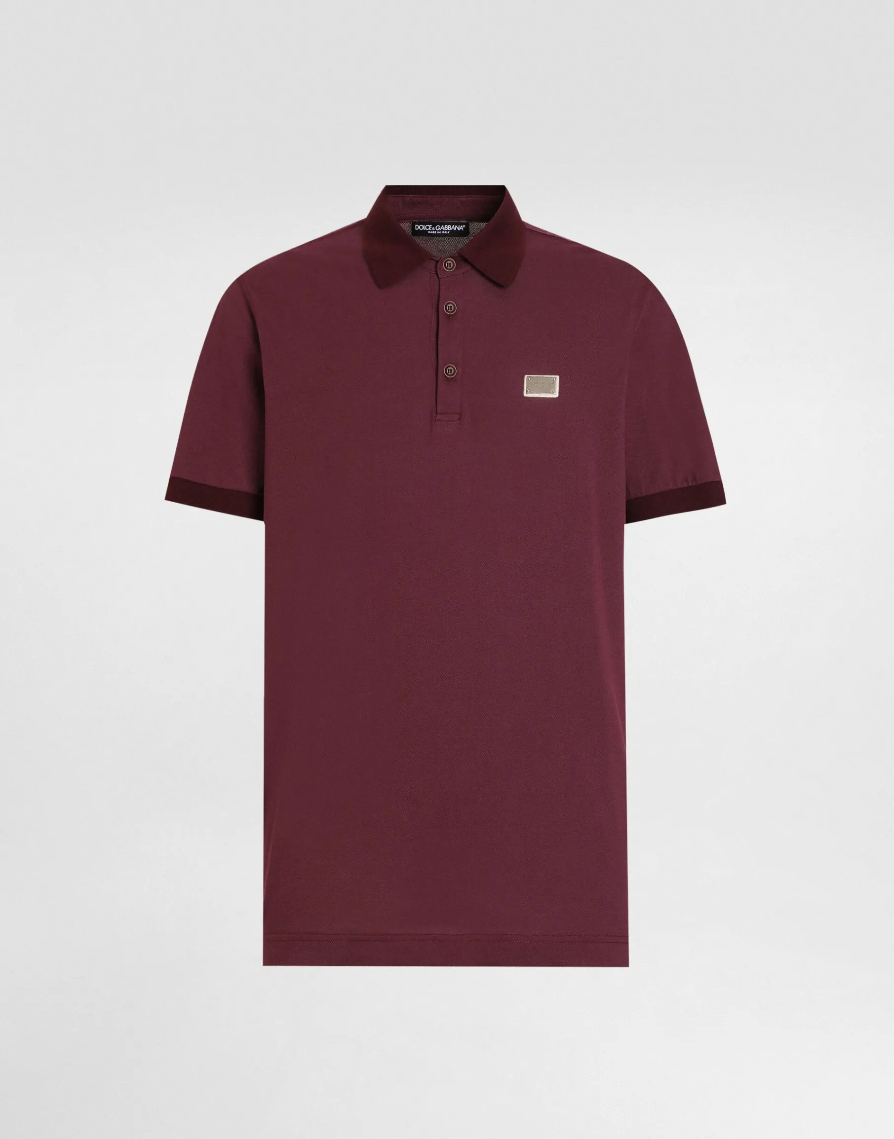 Cotton polo-shirt with logo tag