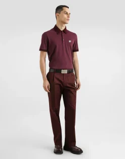 Cotton polo-shirt with logo tag