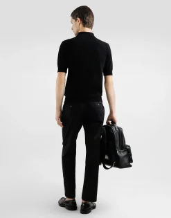 Cotton polo-shirt with logo tag