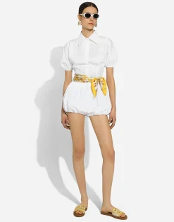 Cotton poplin balloon culottes