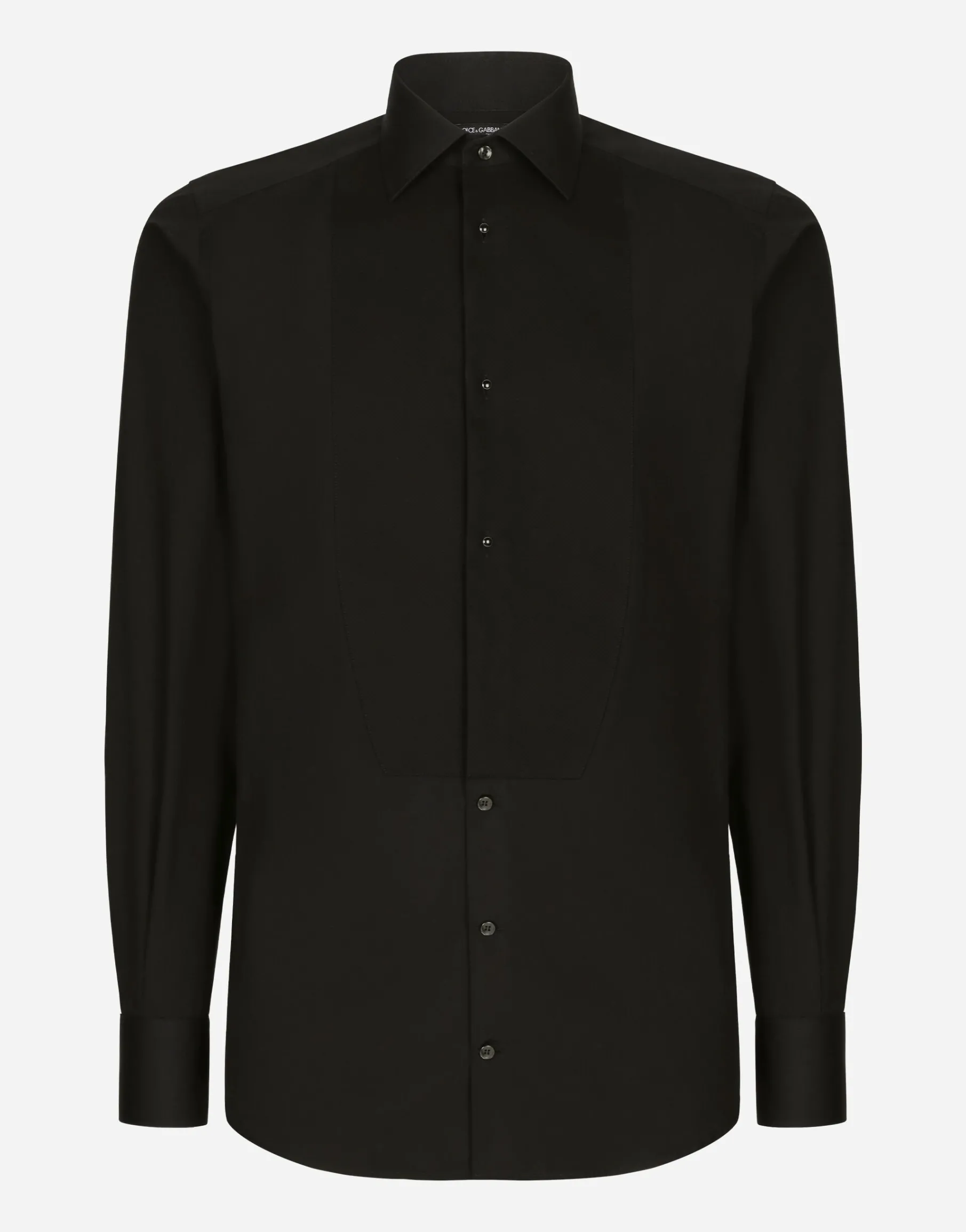 Cotton poplin Gold-fit tuxedo shirt