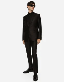 Cotton poplin Gold-fit tuxedo shirt