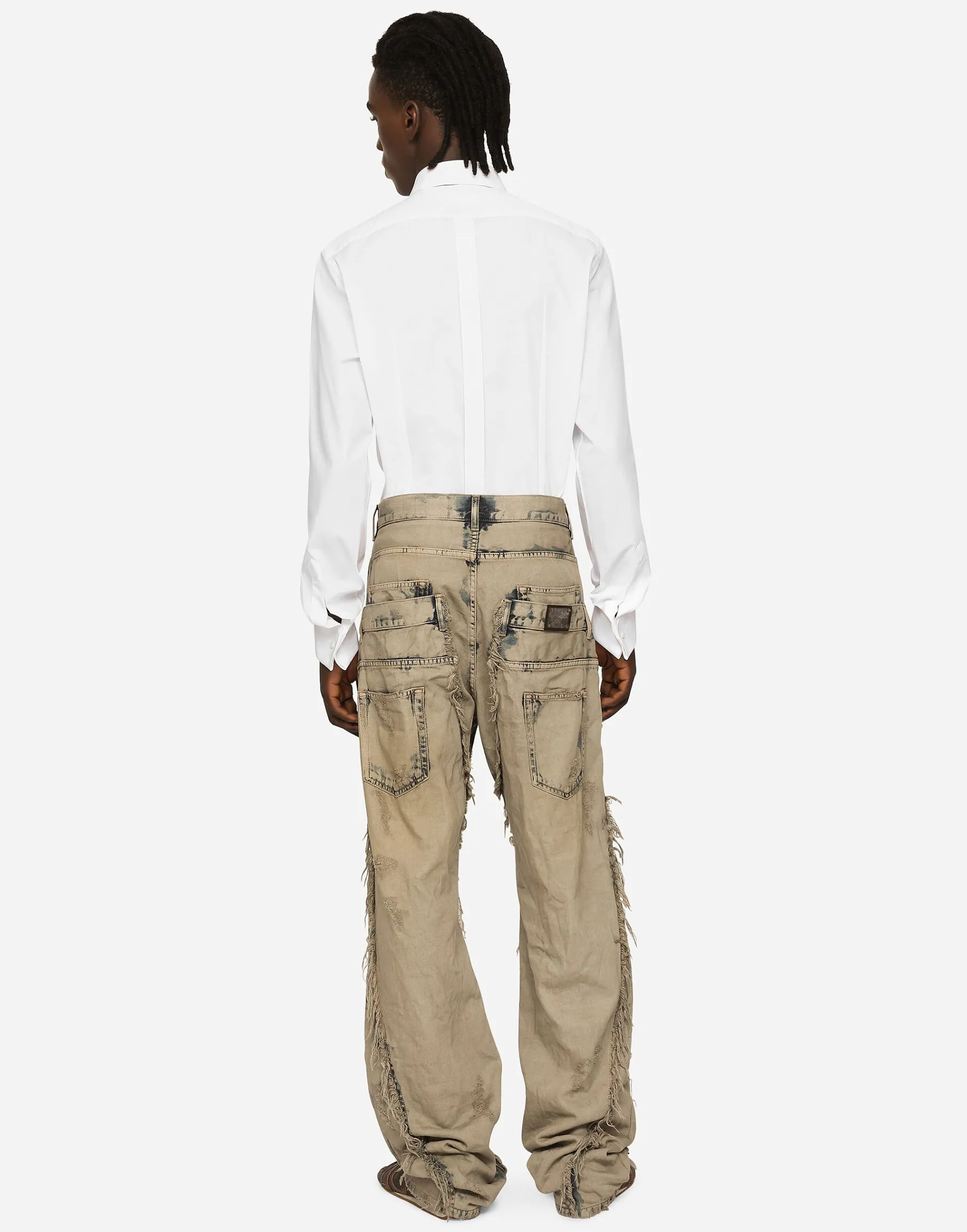 Cotton poplin Gold-fit tuxedo shirt