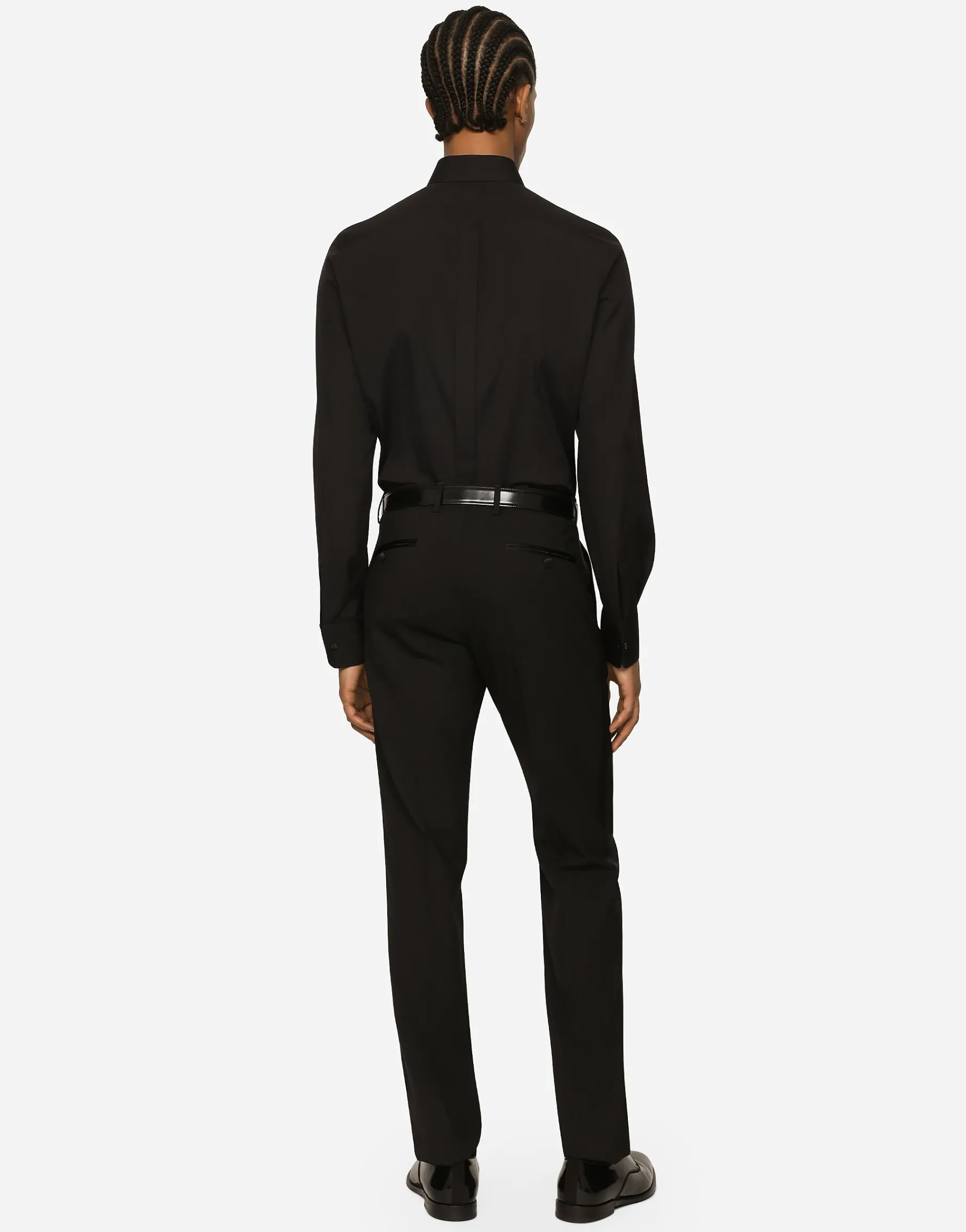 Cotton poplin Gold-fit tuxedo shirt