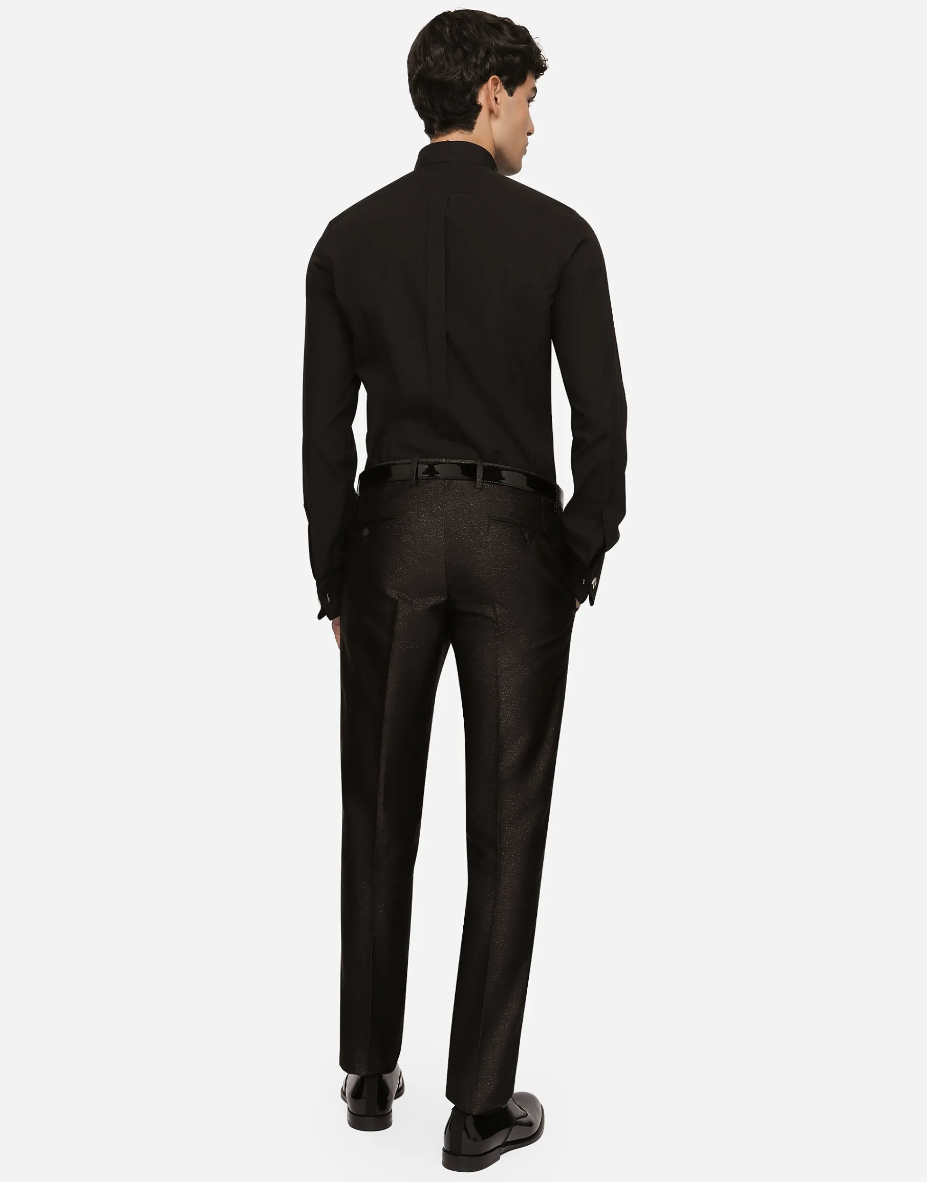 Cotton poplin Gold-fit tuxedo shirt