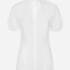 Cotton poplin shirt with puff sleeves