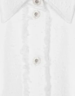 Cotton raschel tweed calf-length dress