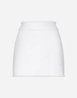 Cotton raschel tweed miniskirt