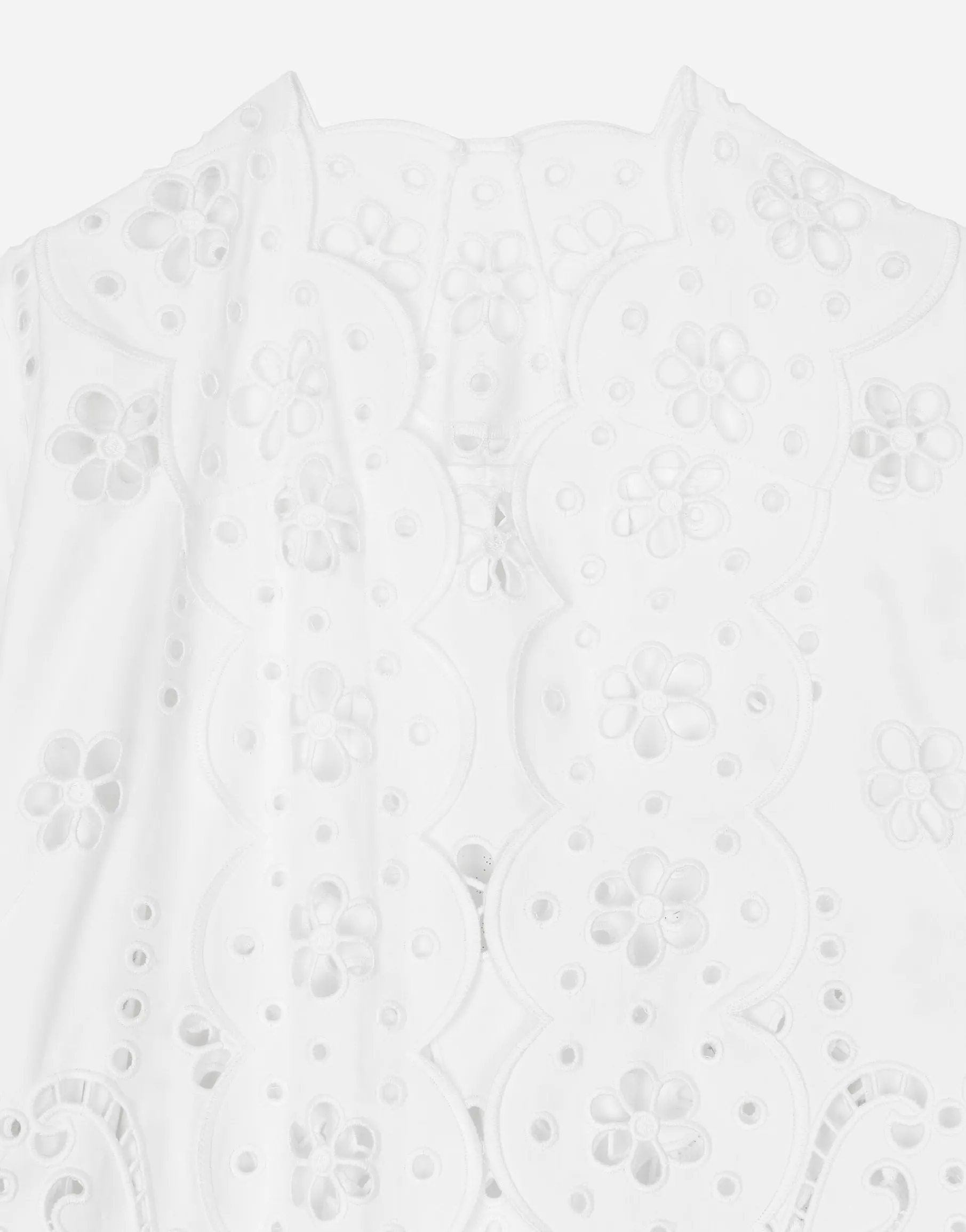 Cotton robe coat with macramé embroidery