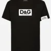 Cotton round-neck T-shirt with patch