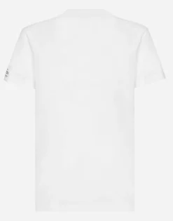 Cotton round-neck T-shirt with patch