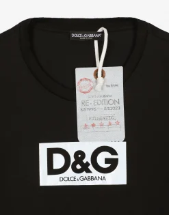 Cotton round-neck T-shirt with patch