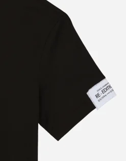 Cotton round-neck T-shirt with patch