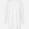 Cotton shirt dress with cut-out detailing