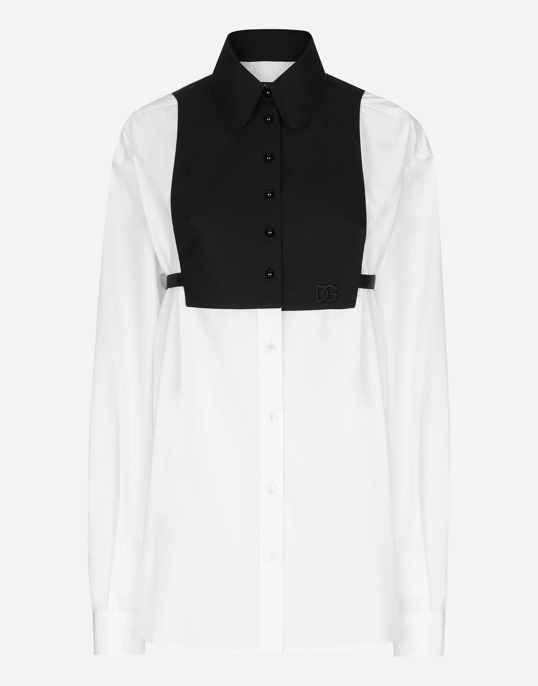 Cotton shirt with contrasting shirt front