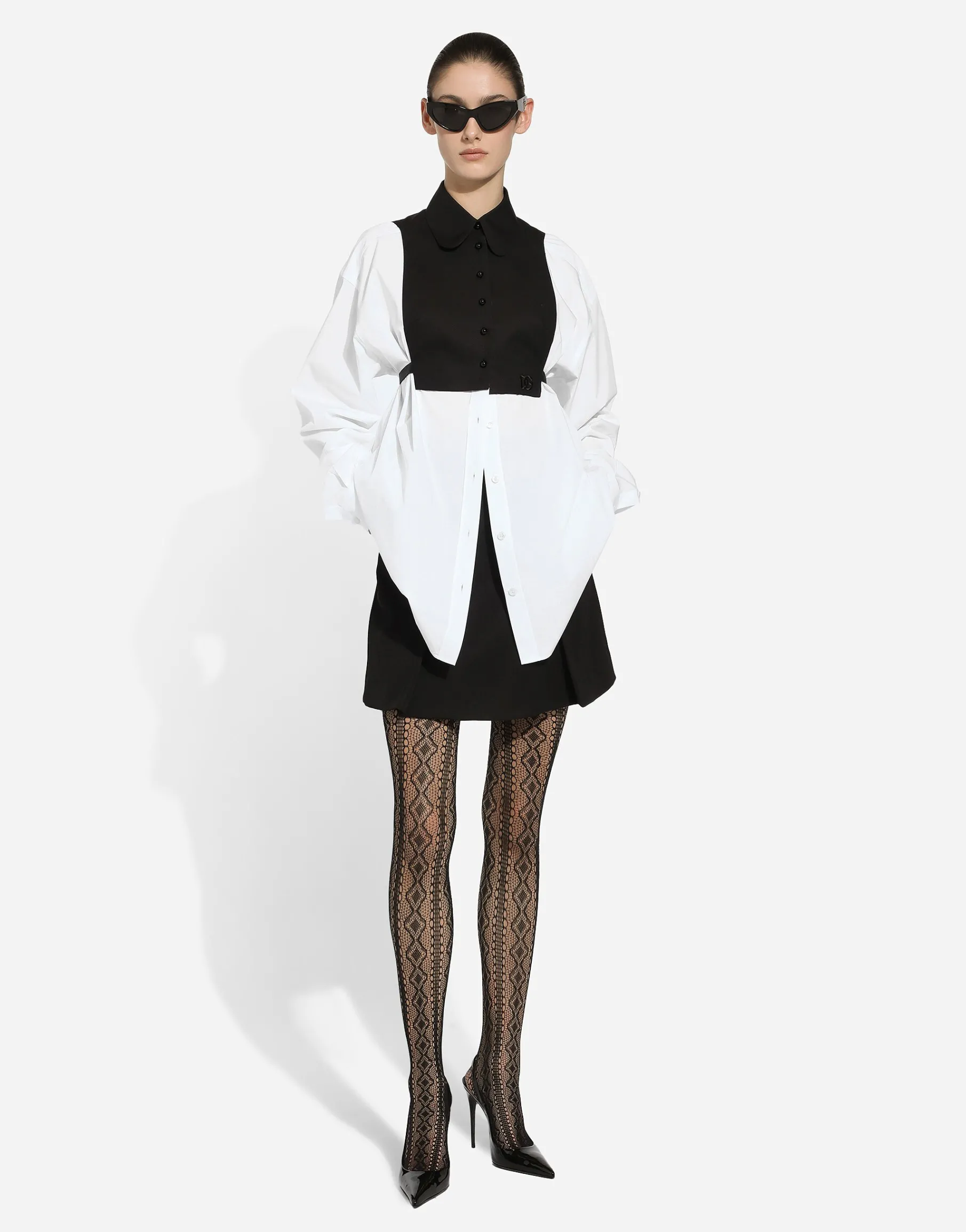 Cotton shirt with contrasting shirt front