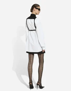Cotton shirt with contrasting shirt front