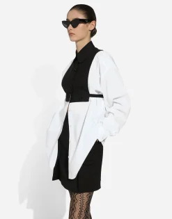 Cotton shirt with contrasting shirt front