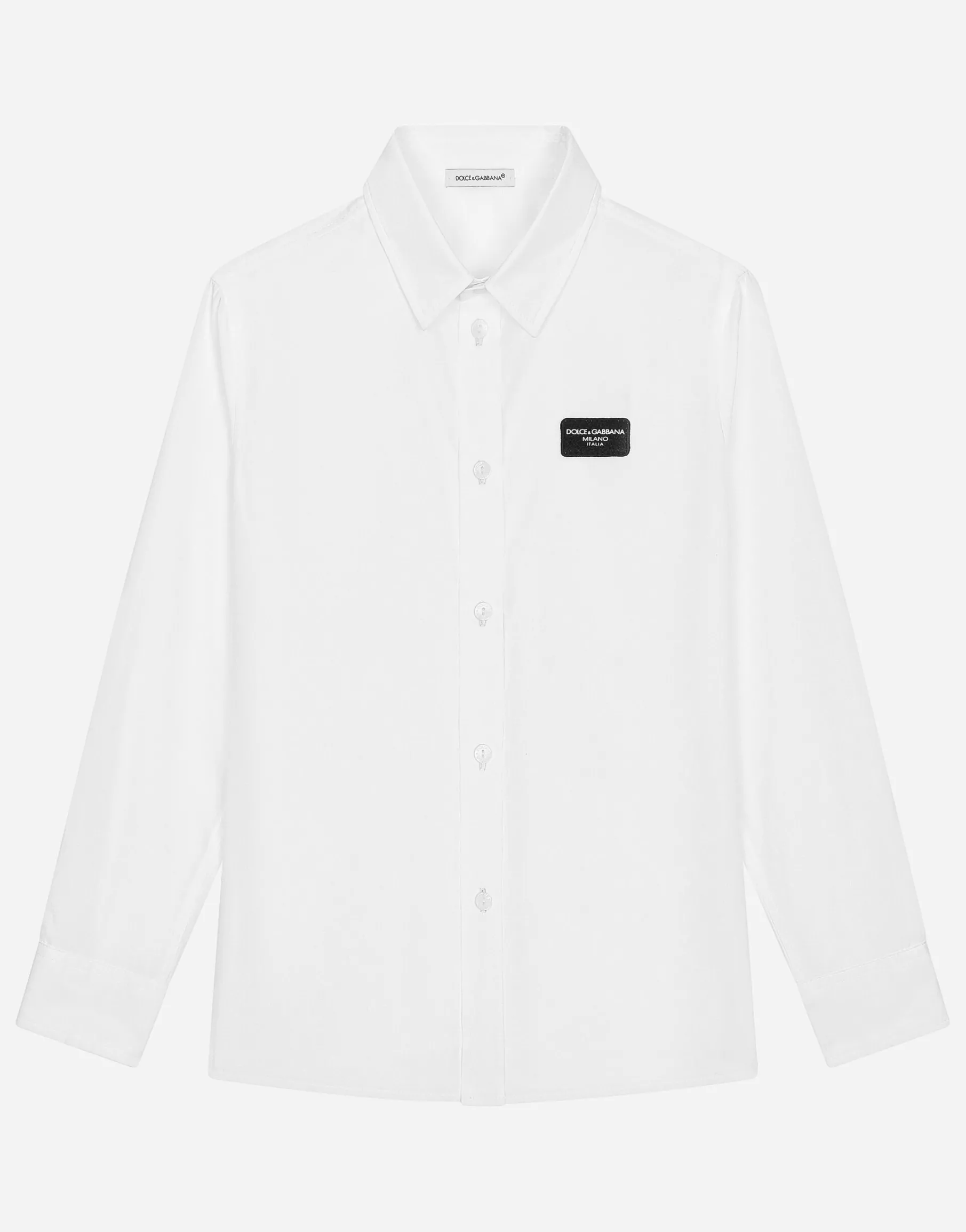 Cotton shirt with logo tag