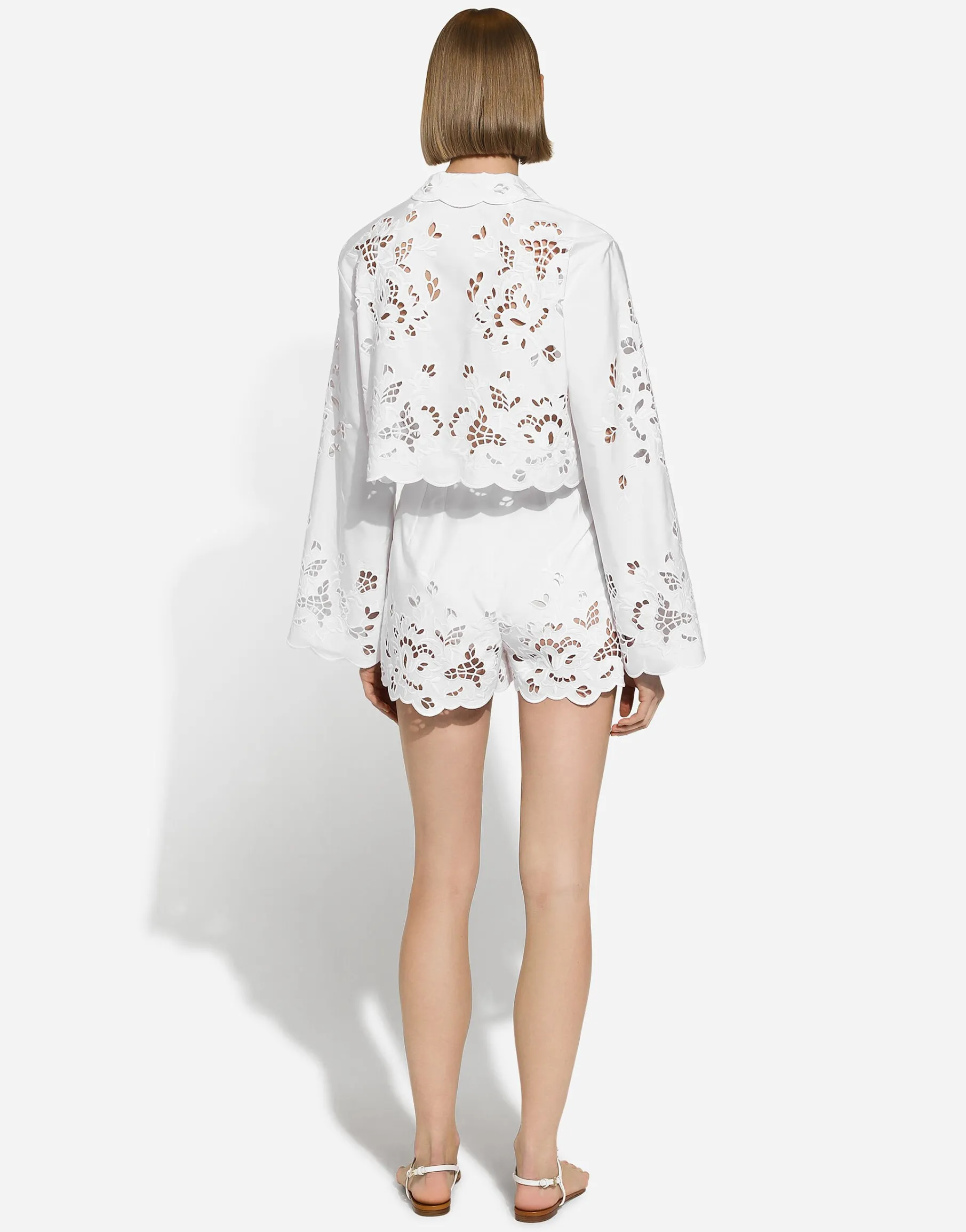 Cotton shorts with cut-out detailing