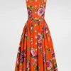 Cotton sundress with rose print