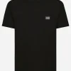 Cotton T-shirt with branded tag