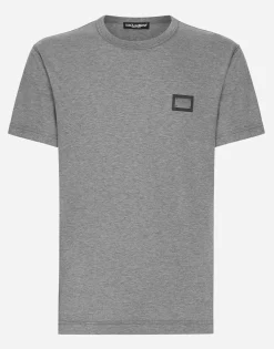 Cotton T-shirt with branded tag