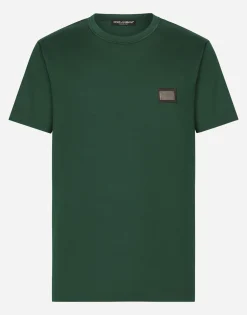 Cotton T-shirt with branded tag
