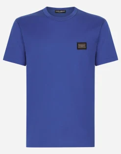 Cotton T-shirt with branded tag