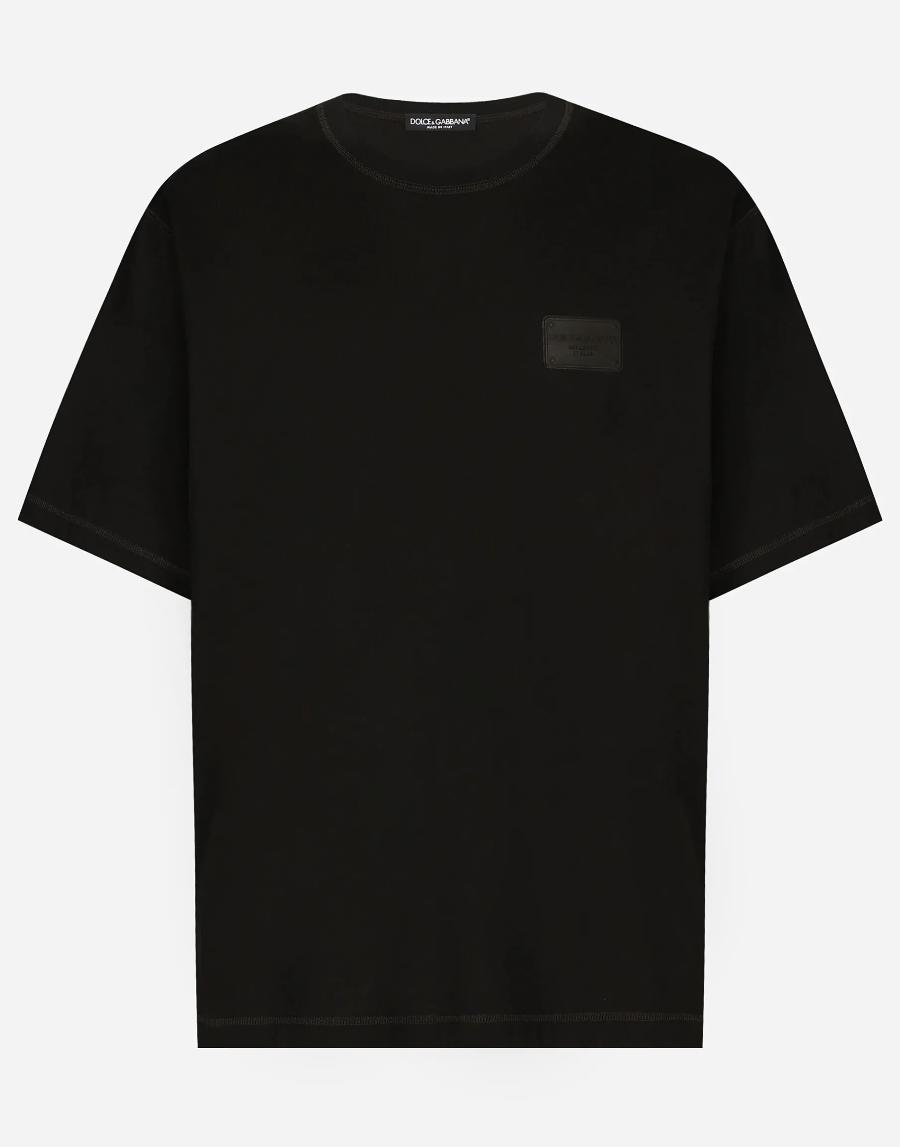 Cotton T-shirt with branded tag