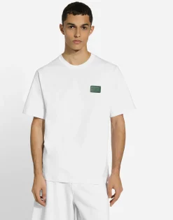 Cotton T-shirt with branded tag
