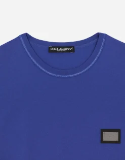Cotton T-shirt with branded tag