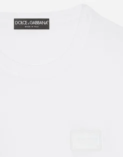 Cotton T-shirt with branded tag