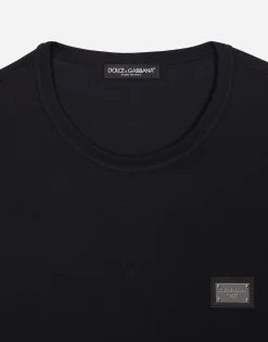 Cotton T-shirt with branded tag
