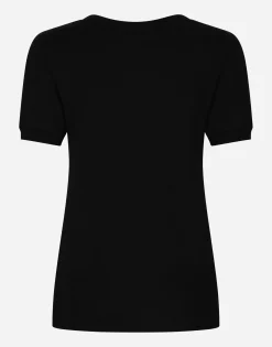 Cotton T-shirt with Crystal DG logo