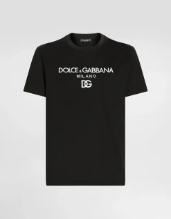 Cotton T-shirt with DG embroidery