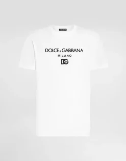 Cotton T-shirt with DG embroidery