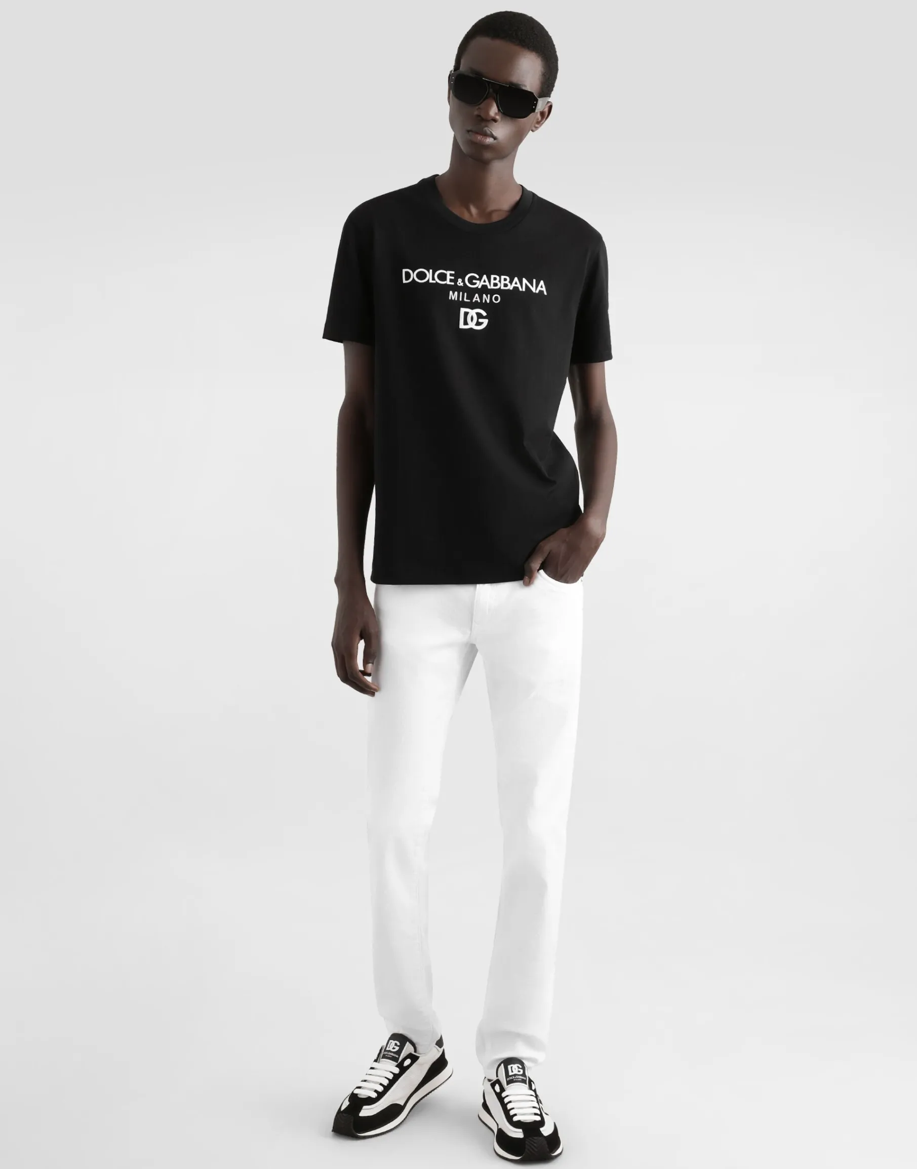 Cotton T-shirt with DG embroidery