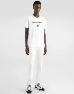 Cotton T-shirt with DG embroidery