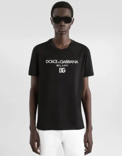 Cotton T-shirt with DG embroidery