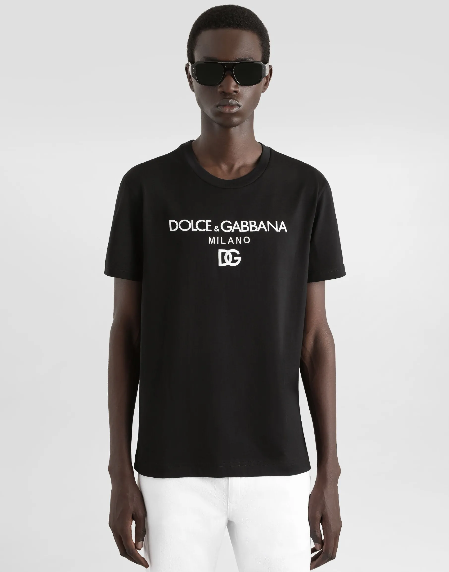 Cotton T-shirt with DG embroidery