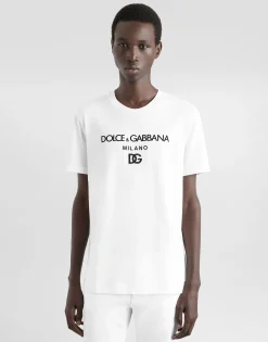 Cotton T-shirt with DG embroidery