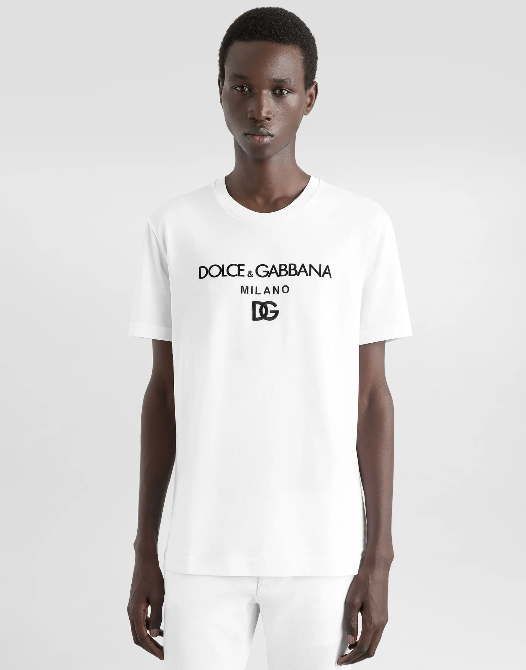 Cotton T-shirt with DG embroidery